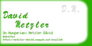 david metzler business card